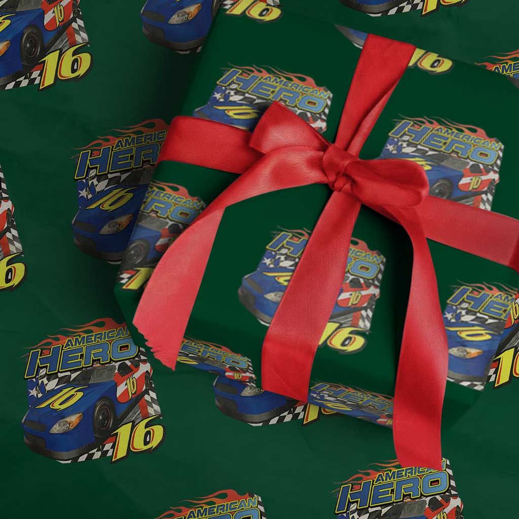 Vintage Americana Speed Legend 16 Tribute Wrapping Paper Roll American Hero #16 Stock Car Memorial - Print Your Wear