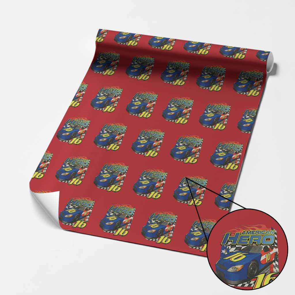 Vintage Americana Speed Legend 16 Tribute Wrapping Paper Roll American Hero #16 Stock Car Memorial - Print Your Wear