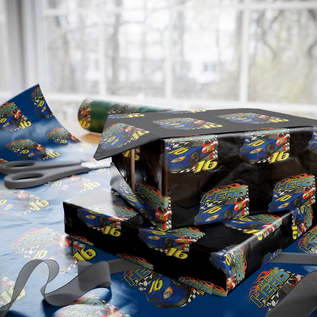 Vintage Americana Speed Legend 16 Tribute Wrapping Paper Roll American Hero #16 Stock Car Memorial - Print Your Wear