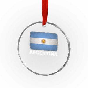 Vintage Argentina Flag Sun of May Argentinian Souvenir Crystal Glass Ornament