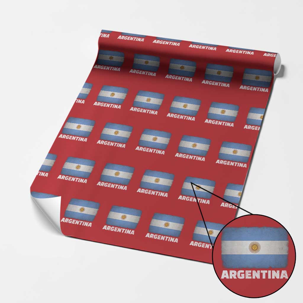 Vintage Argentina Flag Sun of May Argentinian Souvenir Wrapping Paper Roll