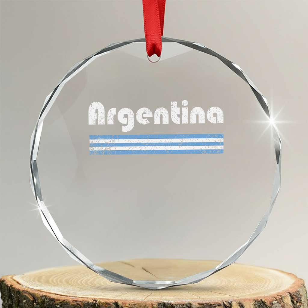 Vintage Argentina Retro Distressed Graphic Crystal Glass Ornament Patriotic Argentine Heritage Pride Souvenir TS02 Transparent Glass 3'' Circle Print Your Wear