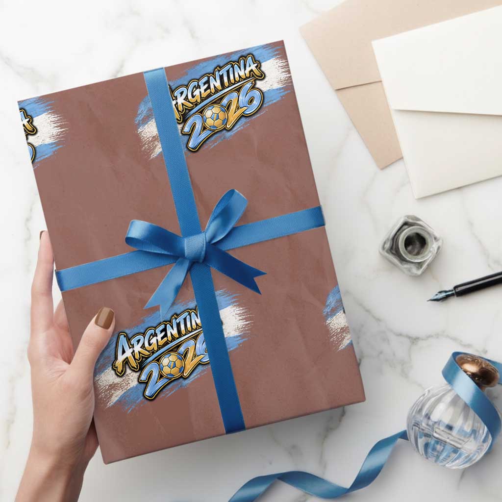 Vintage Argentina Soccer Pride 2026 Graphic Wrapping Paper Roll