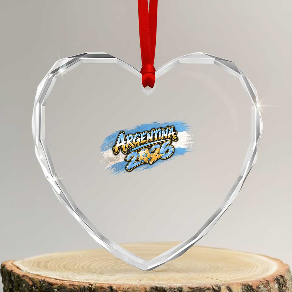 Vintage Argentina Soccer Pride 2026 Graphic Heart Crystal Glass Ornament TS12 Transparent Glass 3'' Heart Print Your Wear