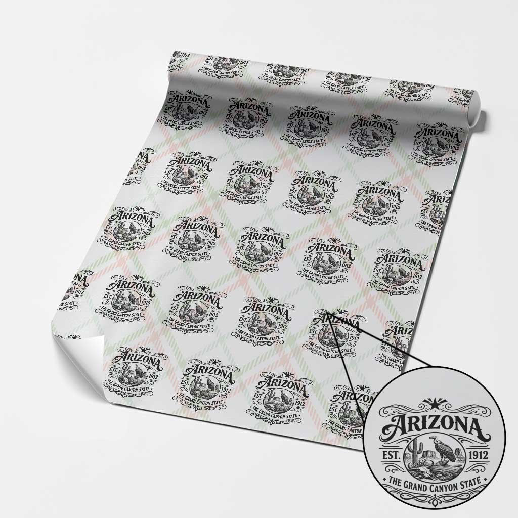 Vintage Arizona Cactus Desert Canyon Western 1912 Wrapping Paper Roll TS12 Christmas Plaid Print Your Wear