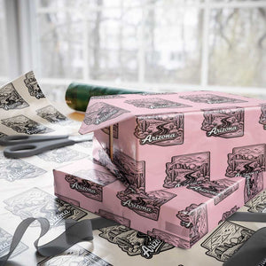 Vintage Arizona Pride Wrapping Paper Roll Cactus Desert Western Landscape TS12 Light Pink Print Your Wear