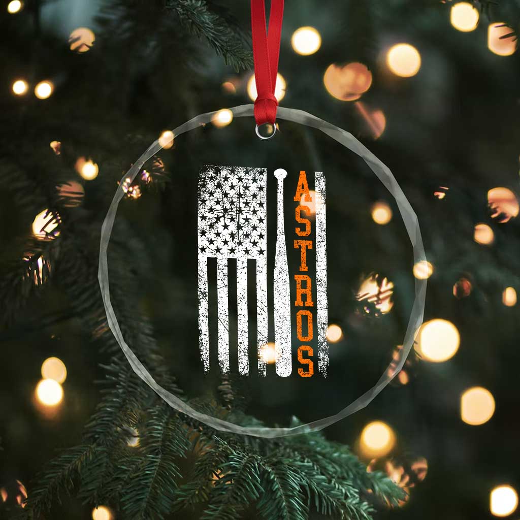Vintage Astro Crystal Glass Ornament Last Name Baseball American Flag Retro Style 70s 80s 90s TS10 Print Your Wear