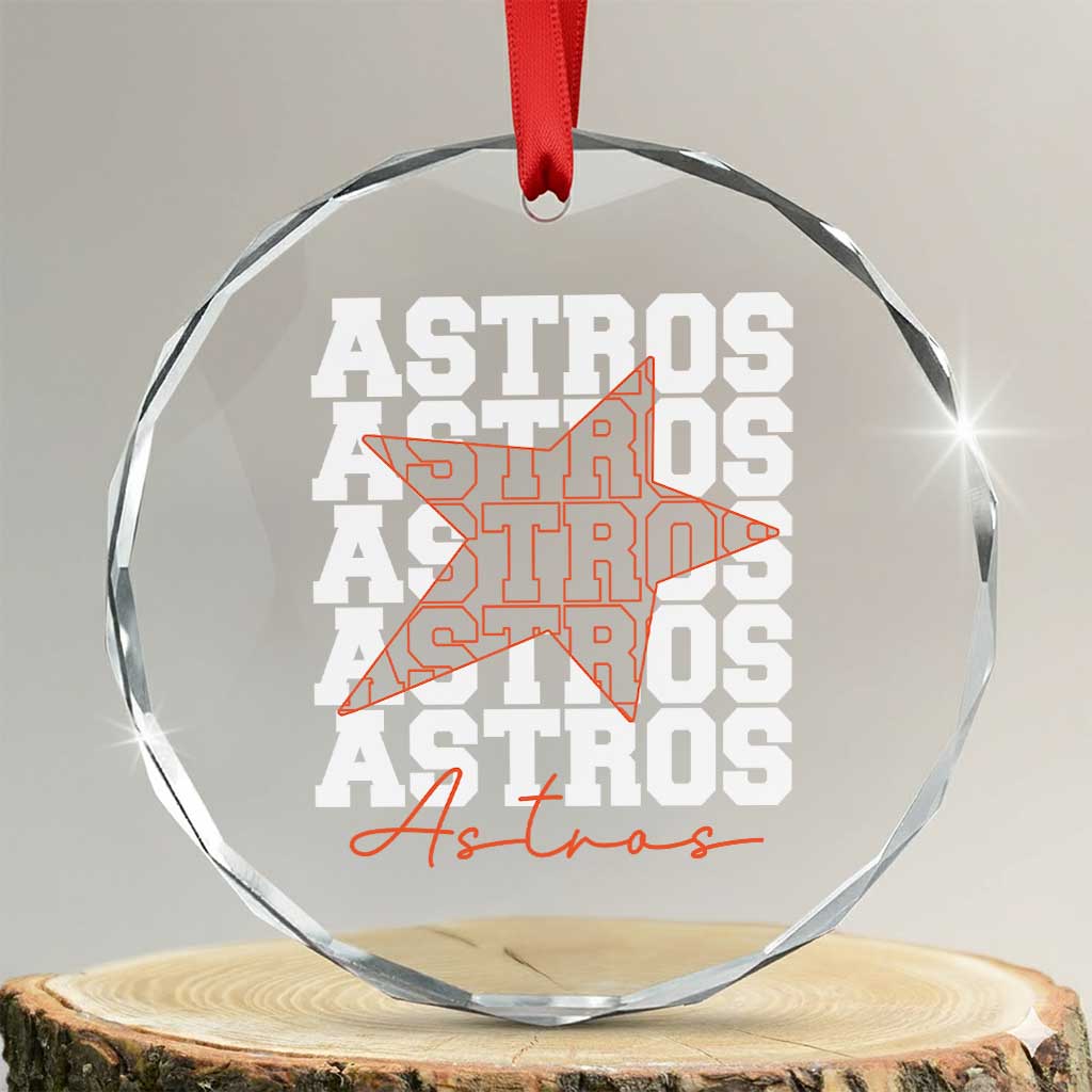 Vintage Astro Last Name Crystal Glass Ornament Baseball Fan Graphic TS10 Transparent Glass 3'' Circle Print Your Wear