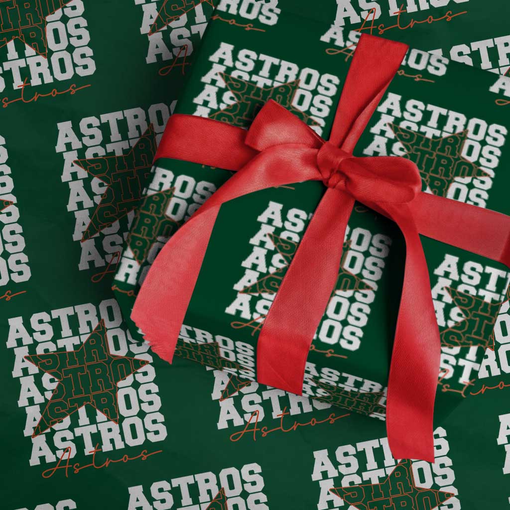 Vintage Astro Last Name Wrapping Paper Roll Baseball Fan Graphic TS10 Green Print Your Wear