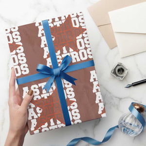 Vintage Astro Last Name Wrapping Paper Roll Baseball Fan Graphic TS10 Mocha Print Your Wear