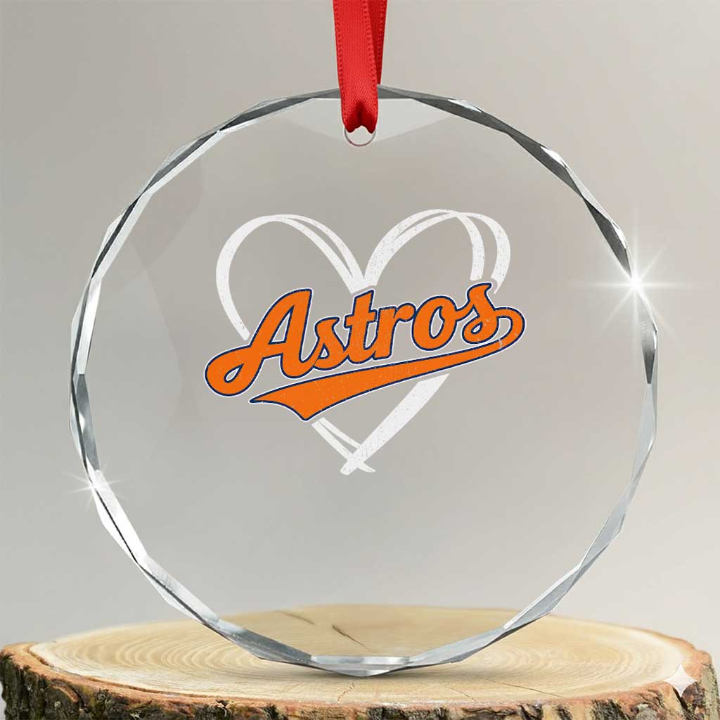 Vintage Astro Name Sports Style Crystal Glass Ornament Varsity Script Vintage Baseball Heart Graphic TS10 Transparent Glass 3'' Circle Print Your Wear