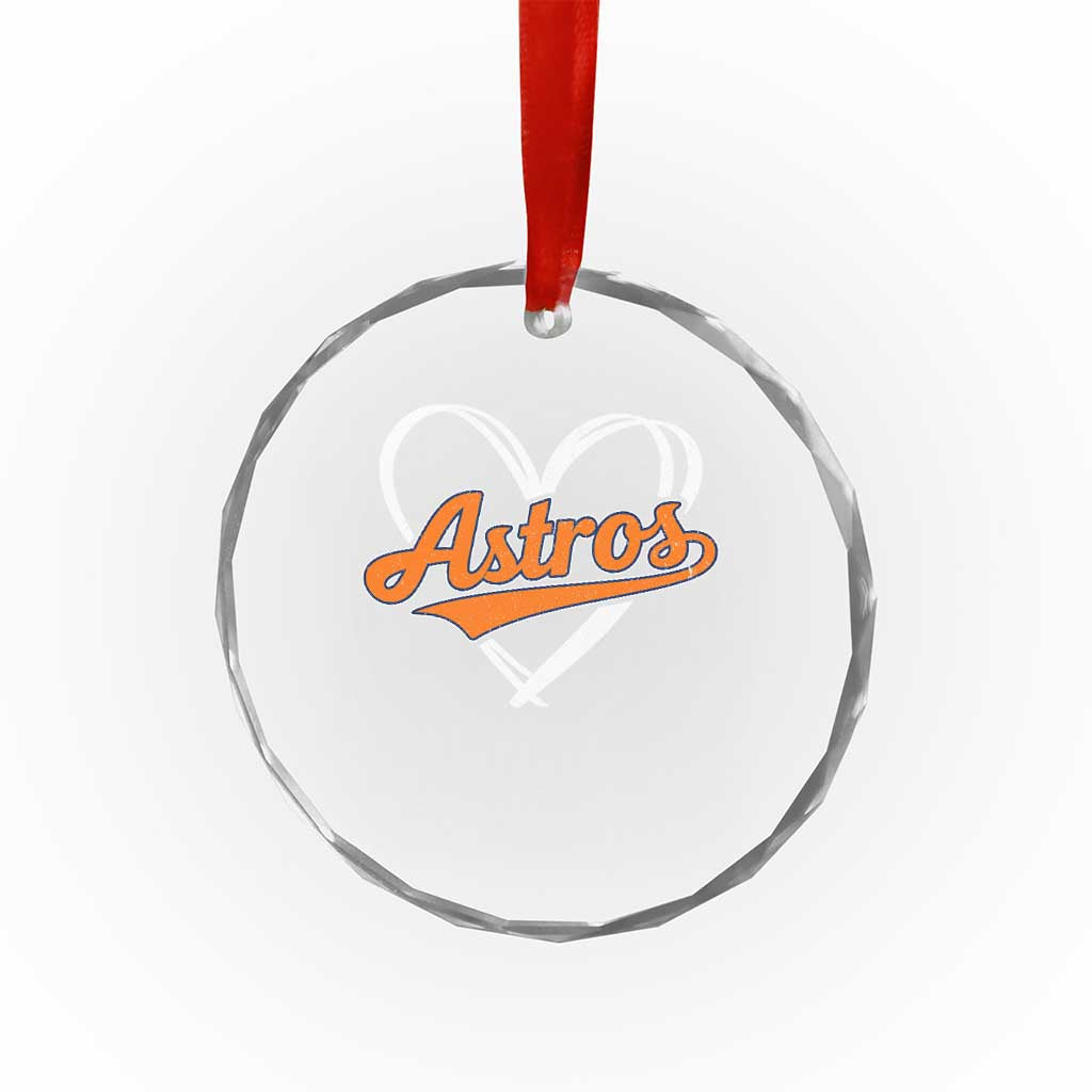 Vintage Astro Name Sports Style Crystal Glass Ornament Varsity Script Vintage Baseball Heart Graphic TS10 Print Your Wear