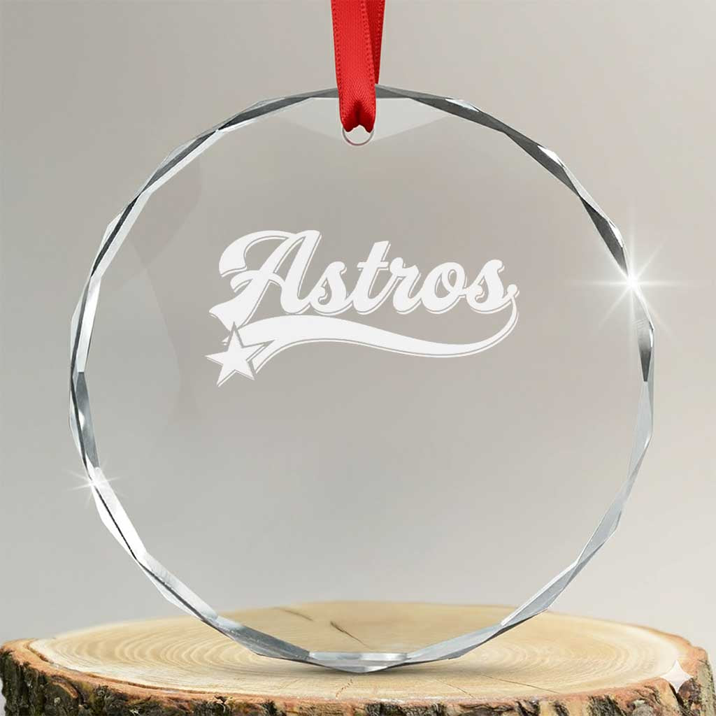 Vintage Astro Script Name Crystal Glass Ornament Texas Vintage Sports Jersey Style 80s 90s TS10 Transparent Glass 3'' Circle Print Your Wear