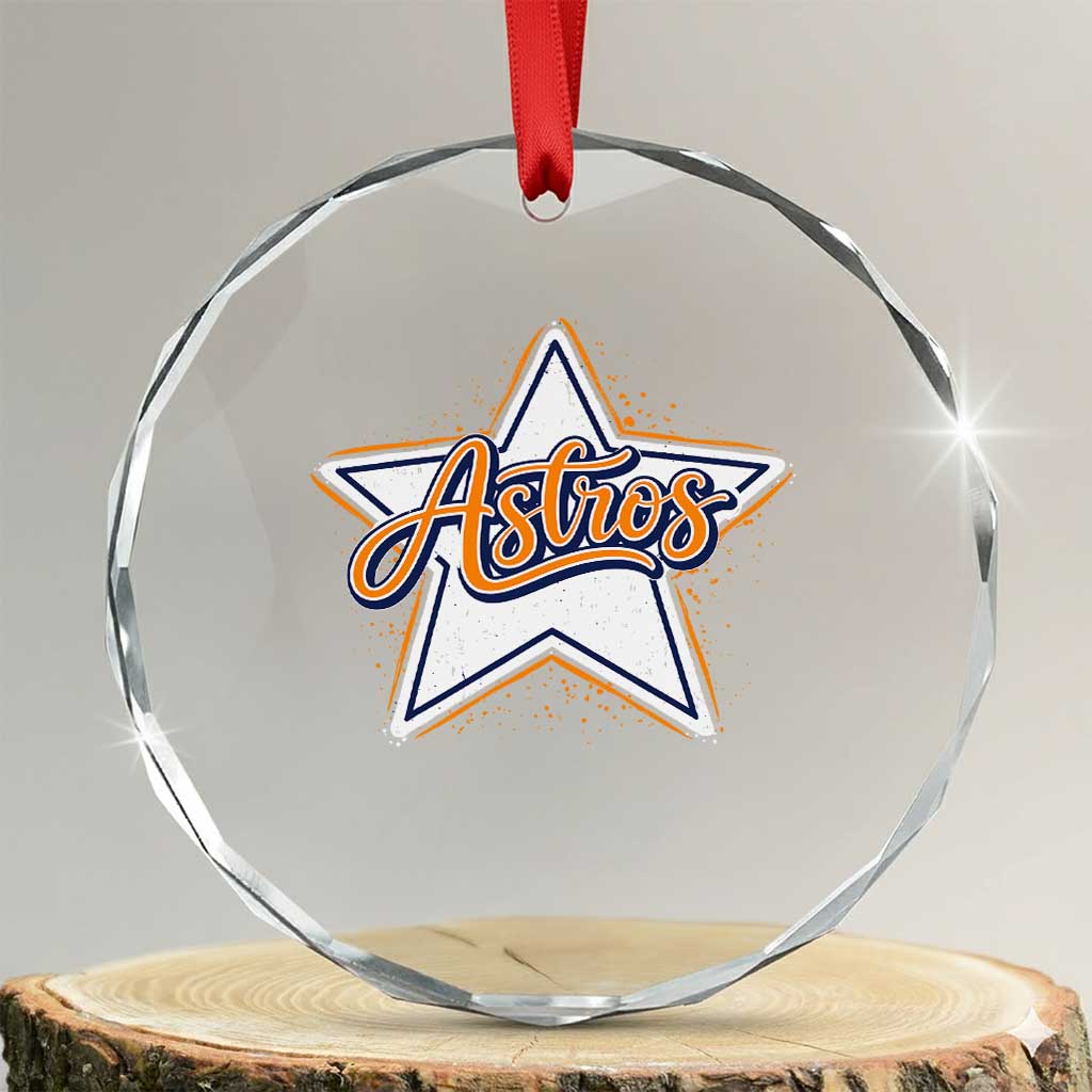 Vintage Astro Script Name Sports Style Crystal Glass Ornament Retro Baseball Fans TS10 Transparent Glass 3'' Circle Print Your Wear