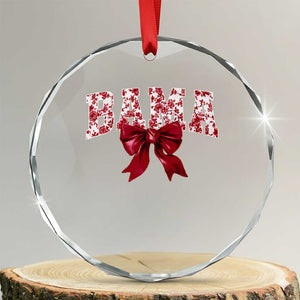 Vintage Bama Coquette Bow Crystal Glass Ornament Retro Varsity Alabama Football Lover AL State TS10 Transparent Glass 3'' Circle Print Your Wear