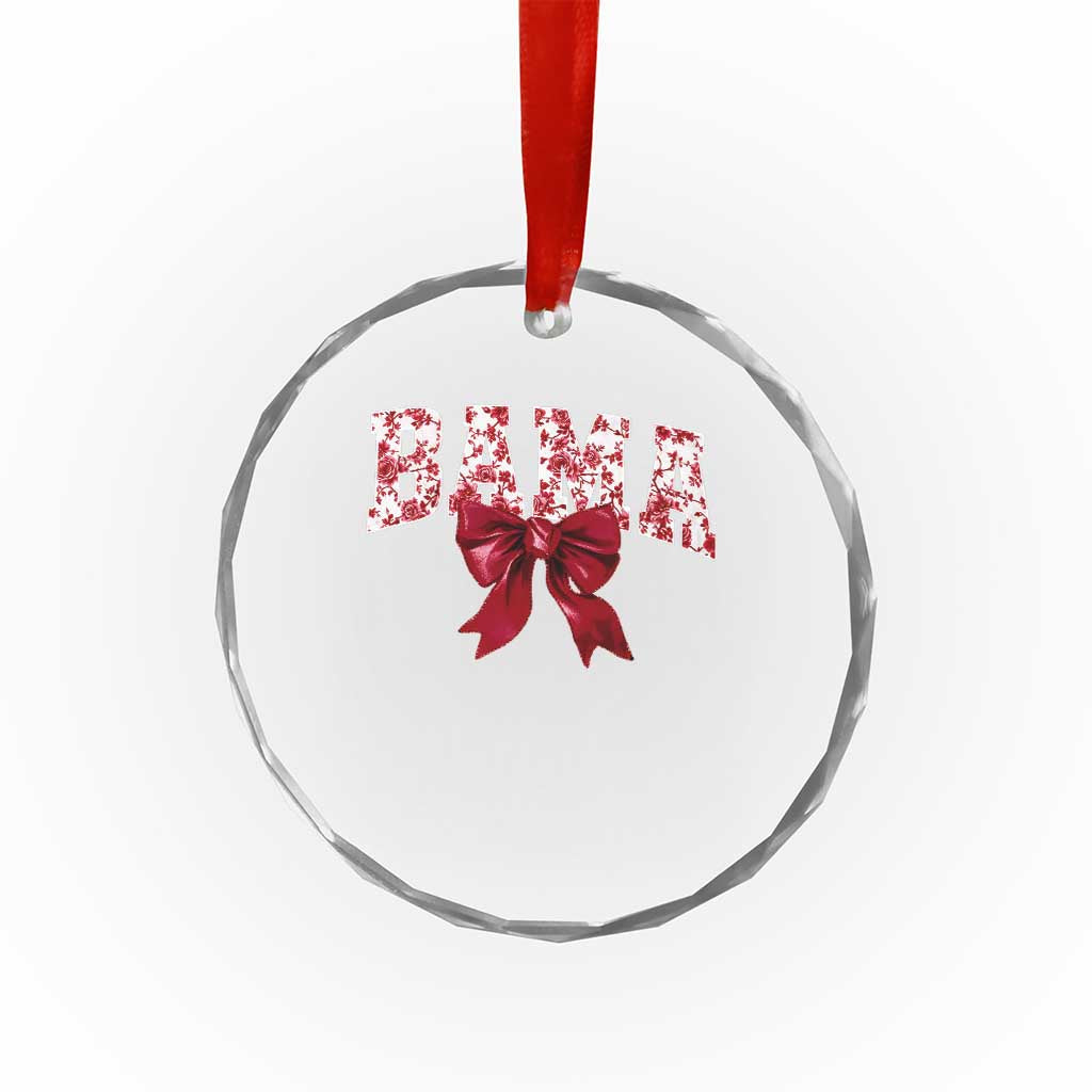Vintage Bama Coquette Bow Crystal Glass Ornament Retro Varsity Alabama Football Lover AL State TS10 Print Your Wear