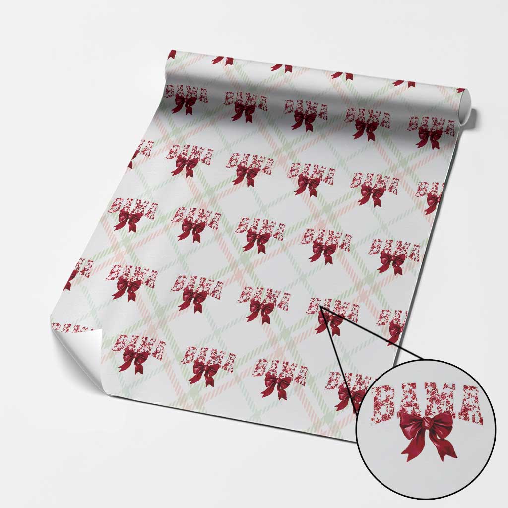 Vintage Bama Coquette Bow Wrapping Paper Roll Retro Varsity Alabama Football Lover AL State TS10 Christmas Plaid Print Your Wear