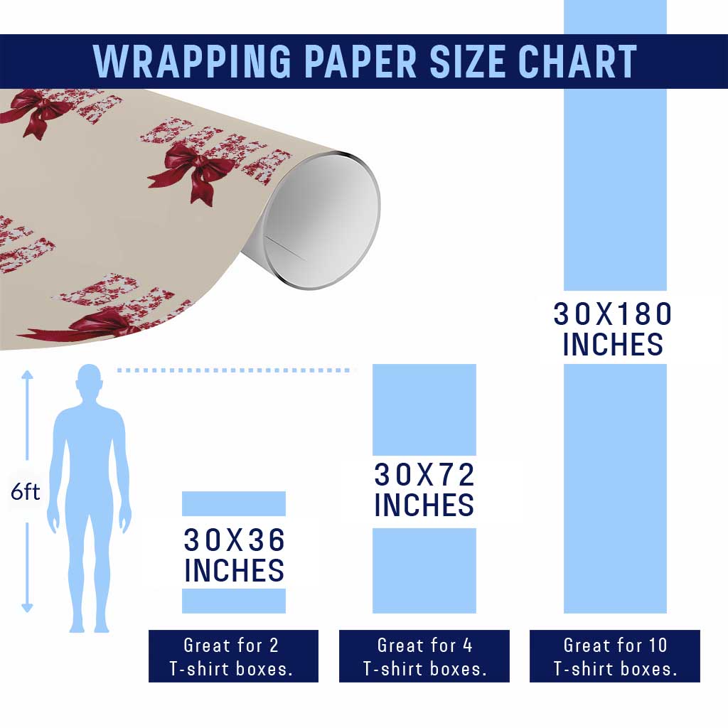 Vintage Bama Coquette Bow Wrapping Paper Roll Retro Varsity Alabama Football Lover AL State TS10 Print Your Wear