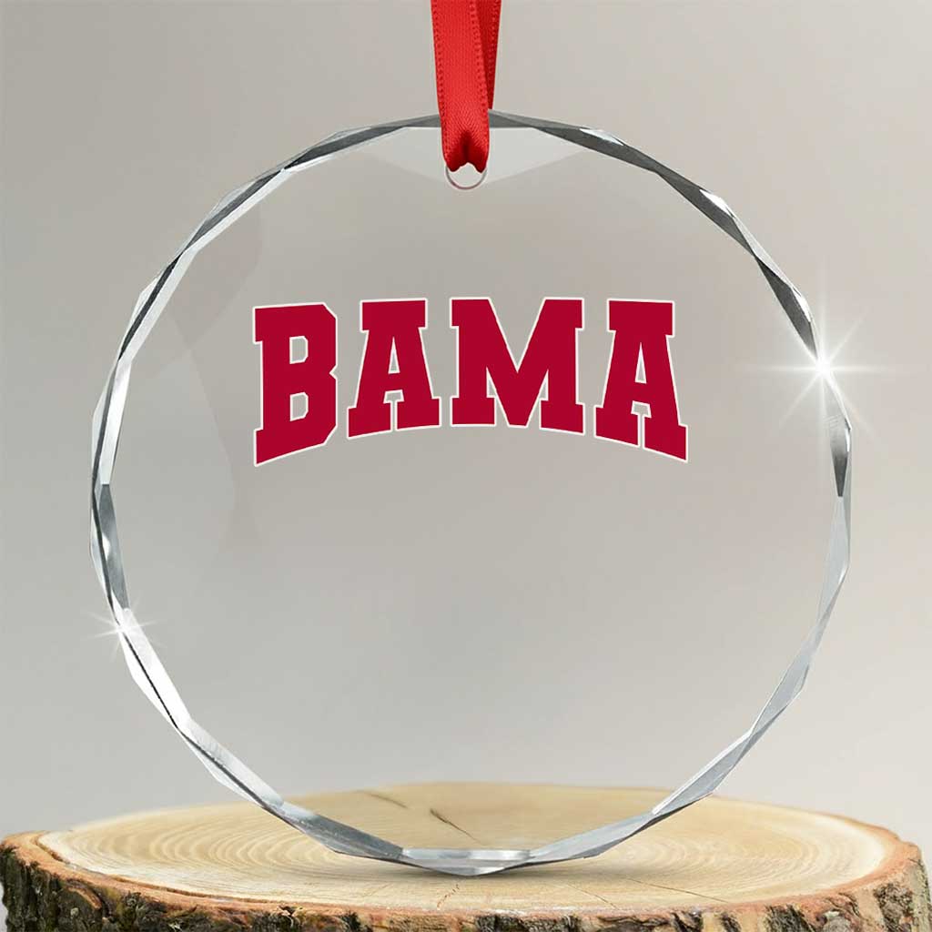 Vintage Bama Crystal Glass Ornament Retro Varsity Alabama Football Lover AL State TS10 Transparent Glass 3'' Circle Print Your Wear