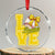 Vintage Banana Coquette Bow Crystal Glass Ornament LOVE Baseball Fan Sport Lover TS02 Transparent Glass 3'' Circle Print Your Wear