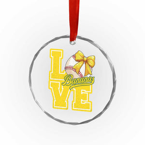 Vintage Banana Coquette Bow Crystal Glass Ornament LOVE Baseball Fan Sport Lover TS02 Print Your Wear