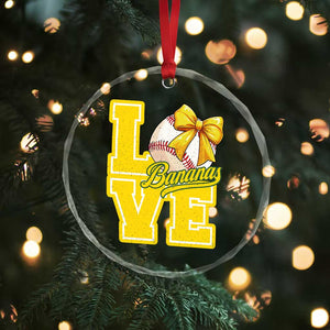 Vintage Banana Coquette Bow Crystal Glass Ornament LOVE Baseball Fan Sport Lover TS02 Print Your Wear