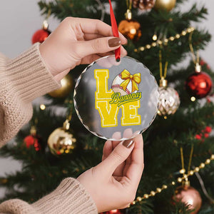 Vintage Banana Coquette Bow Crystal Glass Ornament LOVE Baseball Fan Sport Lover TS02 Print Your Wear