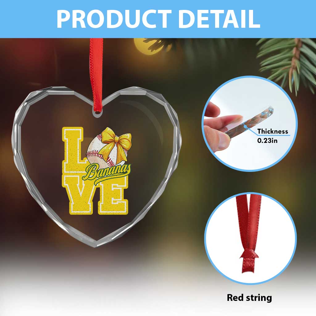Vintage Banana Coquette Bow Heart Crystal Glass Ornament LOVE Baseball Fan Sport Lover TS02 Print Your Wear
