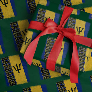 Vintage Barbados Flag Wrapping Paper Roll Distressed Patriotic Caribbean Island Barbadian Pride Heritage Gift TS10 Green Print Your Wear