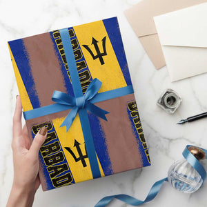 Vintage Barbados Flag Wrapping Paper Roll Distressed Patriotic Caribbean Island Barbadian Pride Heritage Gift TS10 Mocha Print Your Wear