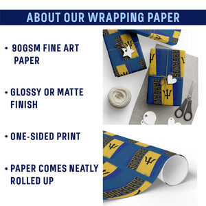 Vintage Barbados Flag Wrapping Paper Roll Distressed Patriotic Caribbean Island Barbadian Pride Heritage Gift TS10 Print Your Wear