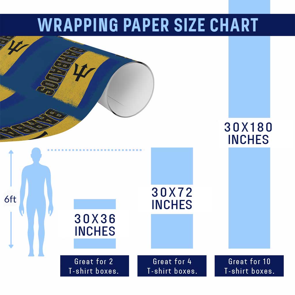 Vintage Barbados Flag Wrapping Paper Roll Distressed Patriotic Caribbean Island Barbadian Pride Heritage Gift TS10 Print Your Wear