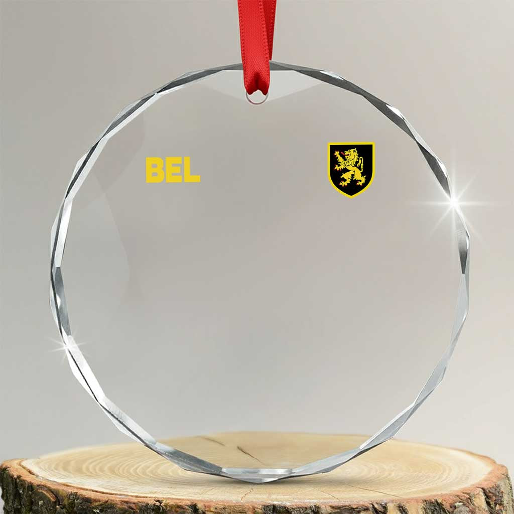 Vintage Belgium Crystal Glass Ornament Belgian Football Pride Belgium Lion Crest Soccer Graphic TS10 Transparent Glass 3'' Circle Print Your Wear