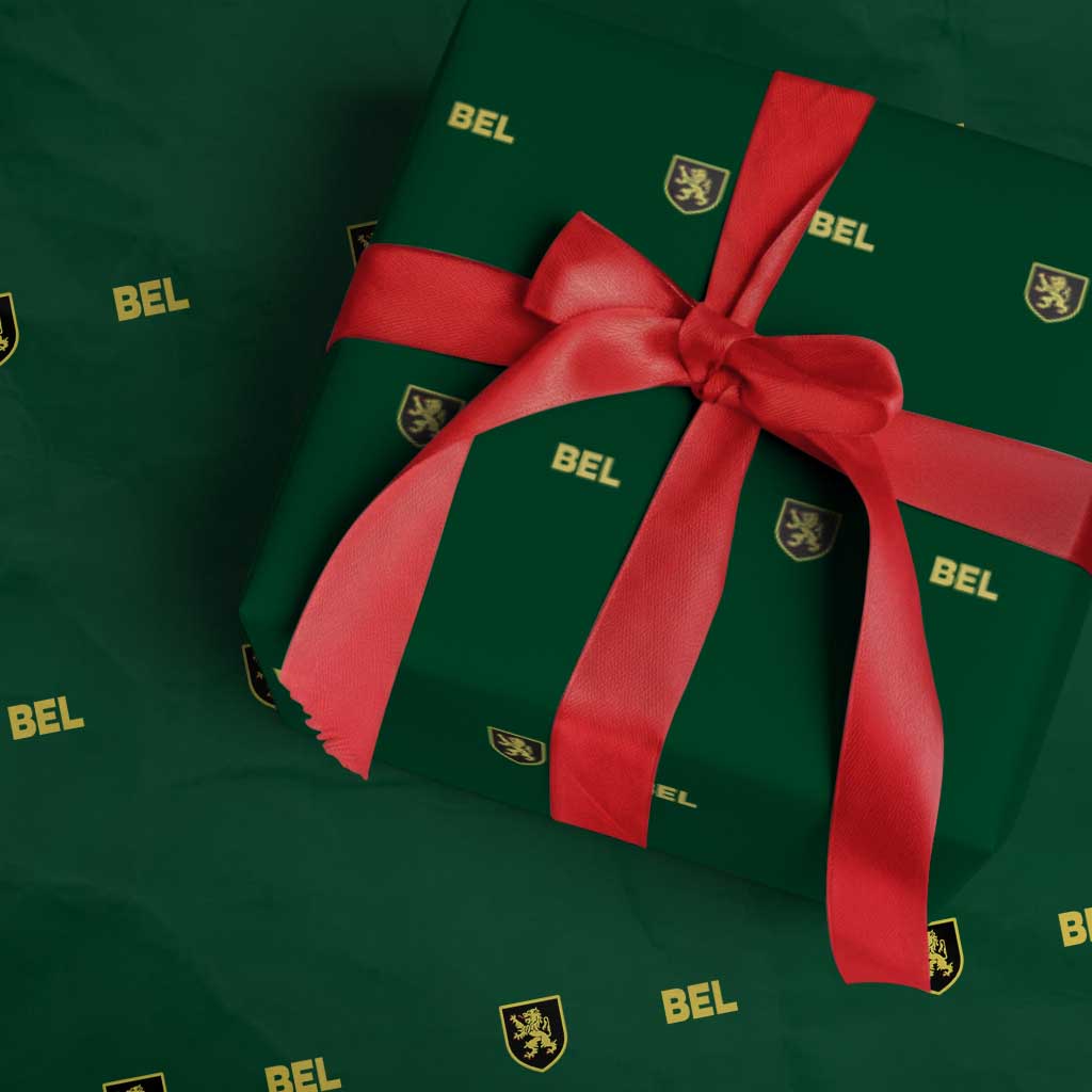Vintage Belgium Wrapping Paper Roll Belgian Football Pride Belgium Lion Crest Soccer Graphic TS10 Green Print Your Wear