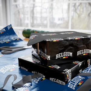 Vintage Belgium Flag Graphic Wrapping Paper Roll Belgian Pride Patriotic Gift TS10 Black Print Your Wear