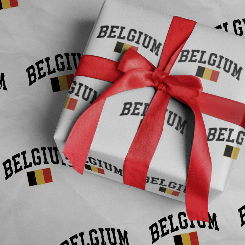 Vintage Belgium Wrapping Paper Roll Belgian Soccer Football Pride Gift for Fans TS10 White Print Your Wear