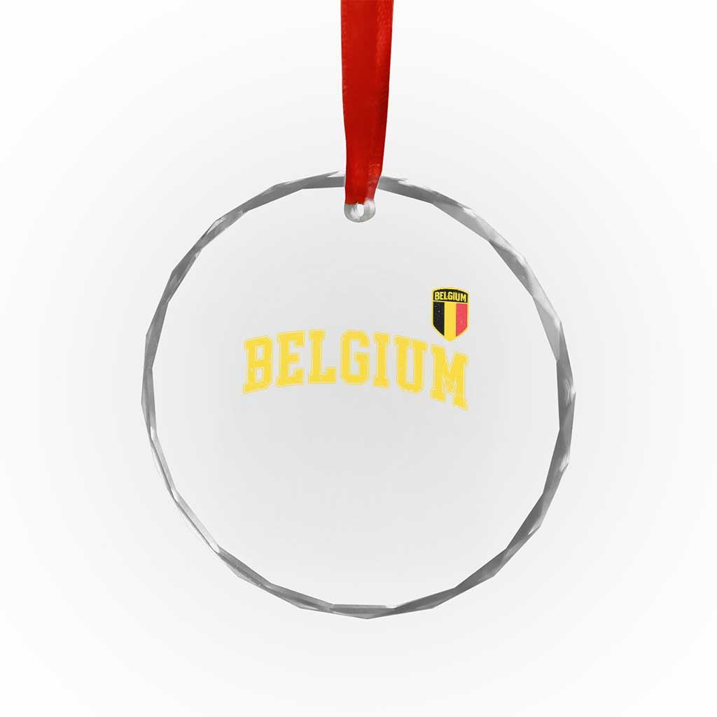 Vintage Belgium Varsity Style Distressed Graphic Crystal Glass Ornament Classic Collegiate Belgian Pride TS02 Print Your Wear