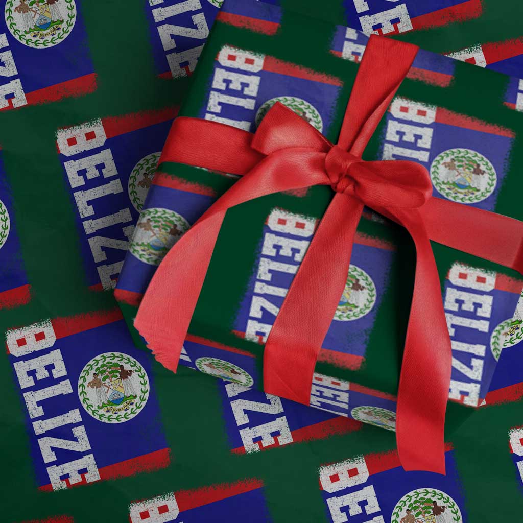 Vintage Belize Wrapping Paper Roll Distressed Flag Central American Pride Heritage Gift TS10 Green Print Your Wear