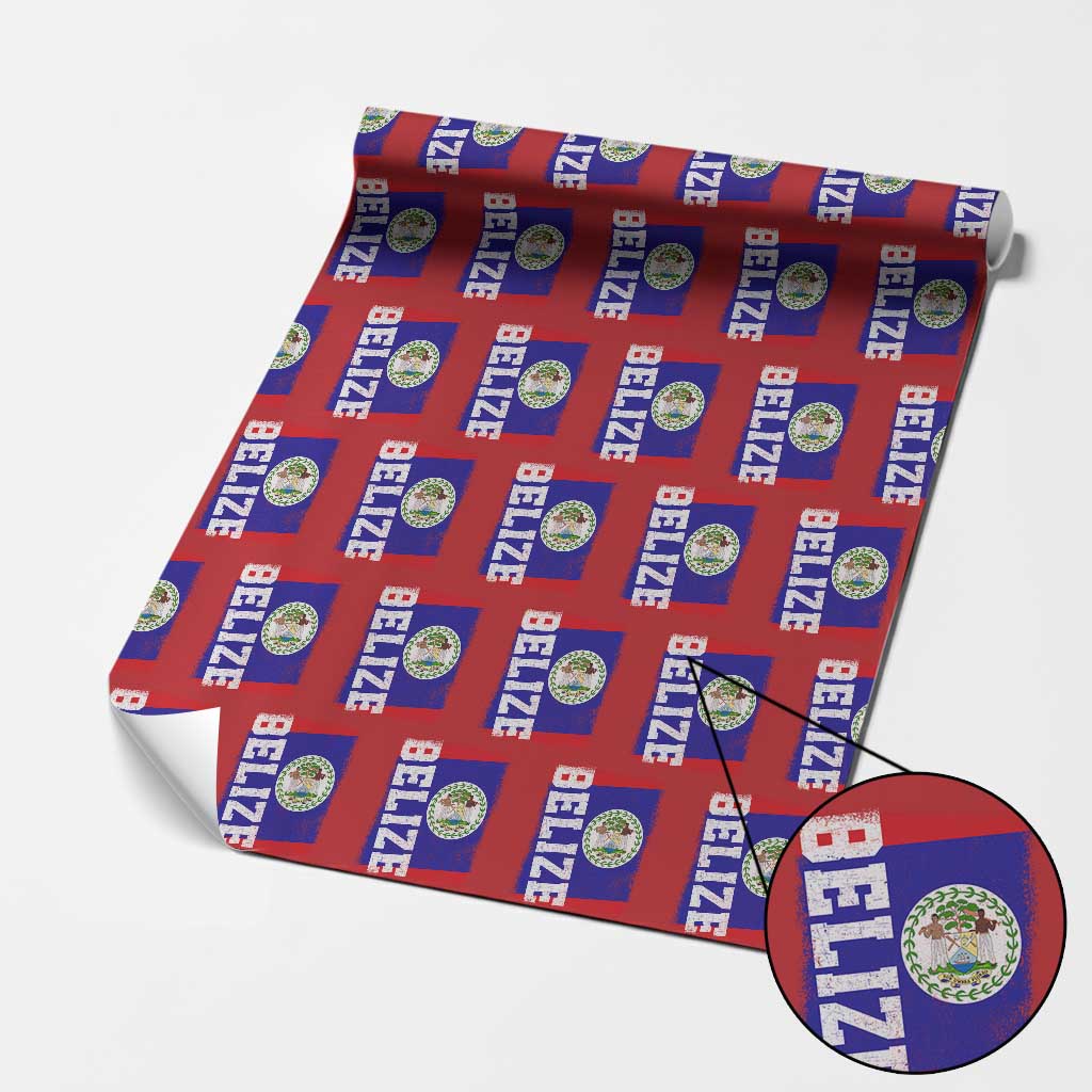 Vintage Belize Wrapping Paper Roll Distressed Flag Central American Pride Heritage Gift TS10 Red Print Your Wear