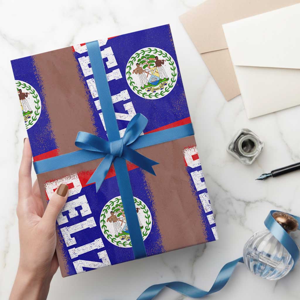 Vintage Belize Wrapping Paper Roll Distressed Flag Central American Pride Heritage Gift TS10 Mocha Print Your Wear