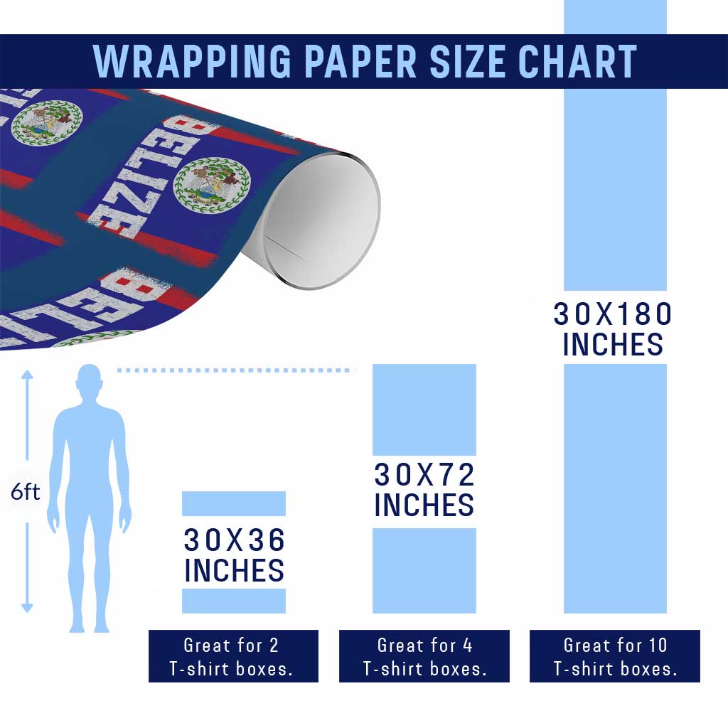 Vintage Belize Wrapping Paper Roll Distressed Flag Central American Pride Heritage Gift TS10 Print Your Wear