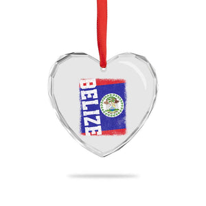 Vintage Belize Heart Crystal Glass Ornament Distressed Flag Central American Pride Heritage Gift TS10 Print Your Wear