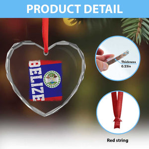 Vintage Belize Heart Crystal Glass Ornament Distressed Flag Central American Pride Heritage Gift TS10 Print Your Wear