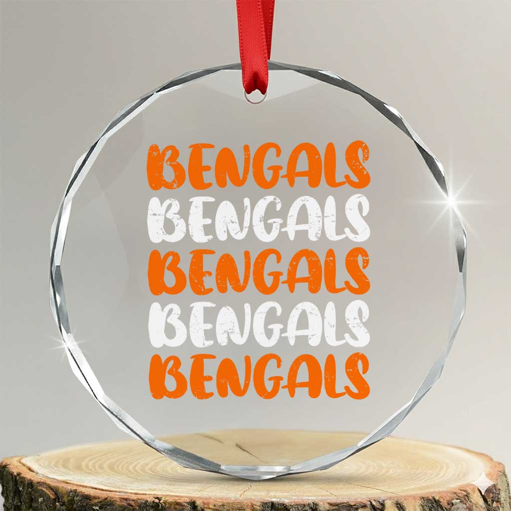 Vintage Bengal Crystal Glass Ornament Retro Novelty 90s Style TS10 Transparent Glass 3'' Circle Print Your Wear