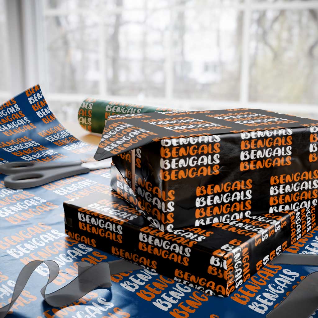 Vintage Bengal Wrapping Paper Roll Retro Novelty 90s Style TS10 Black Print Your Wear