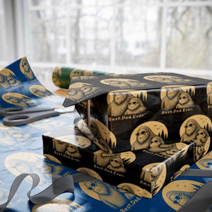 Vintage Best Dad Ever Bigfoot Papa Fathers Day Wrapping Paper Roll