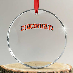 Vintage BFT Football Crystal Glass Ornament Retro Sports Style 80s 90s Cincy Cin City TS10 Transparent Glass 3'' Circle Print Your Wear