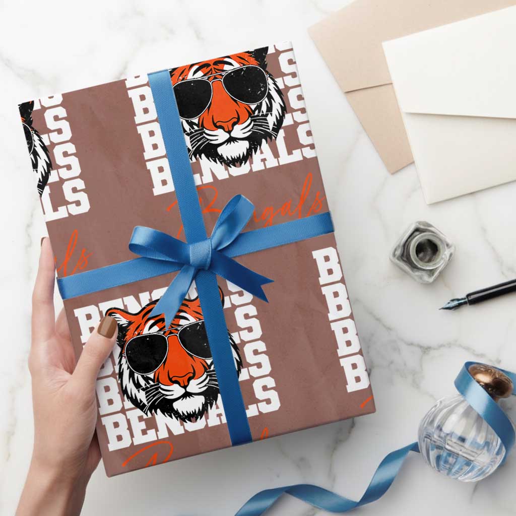 Vintage BFT Wrapping Paper Roll Retro Sports Fan Trendy Game Day Gift TS10 Mocha Print Your Wear