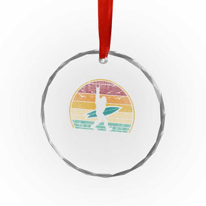 Vintage Bigfoot Surfing Crystal Glass Ornament Sasquatch Beach Vacation Retro Surf Sun Shaka TS10 Print Your Wear