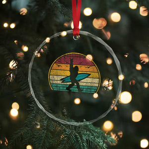 Vintage Bigfoot Surfing Crystal Glass Ornament Sasquatch Beach Vacation Retro Surf Sun Shaka TS10 Print Your Wear